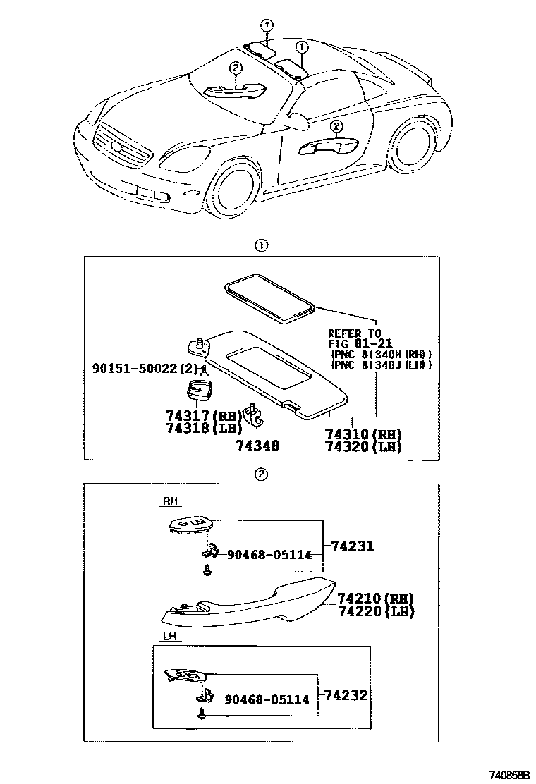 7401 — ARMREST & VISOR