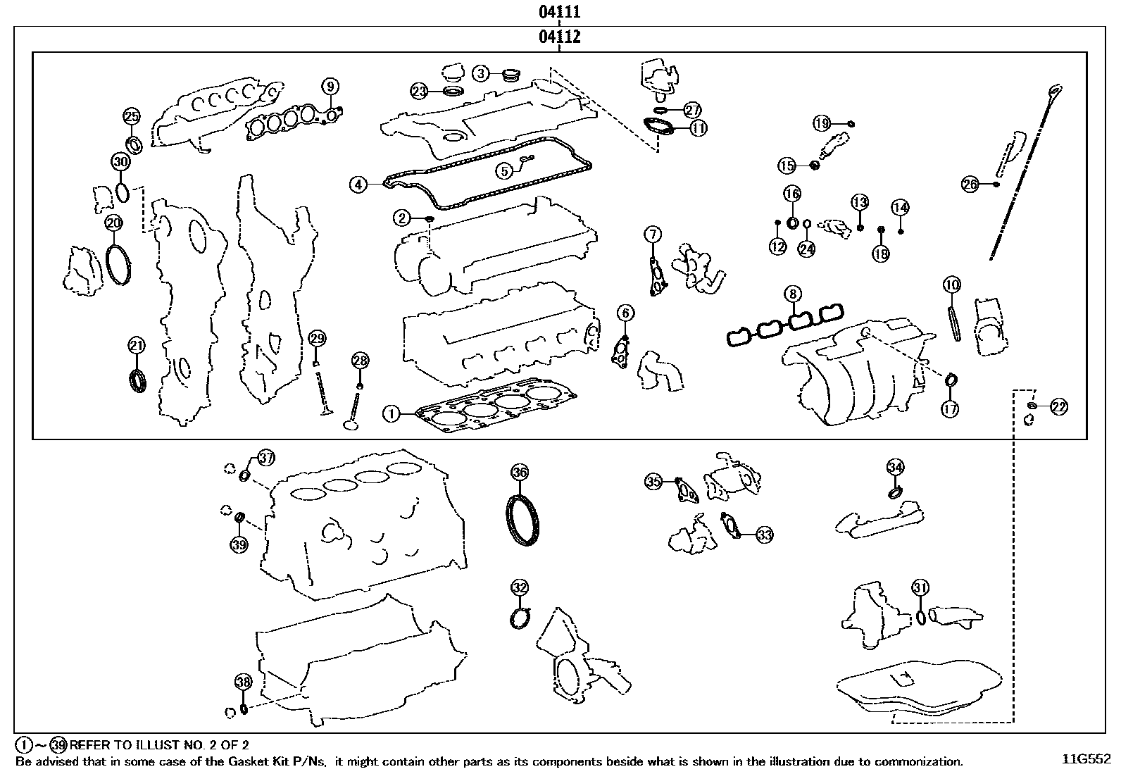 1103 — ENGINE OVERHAUL GASKET KIT