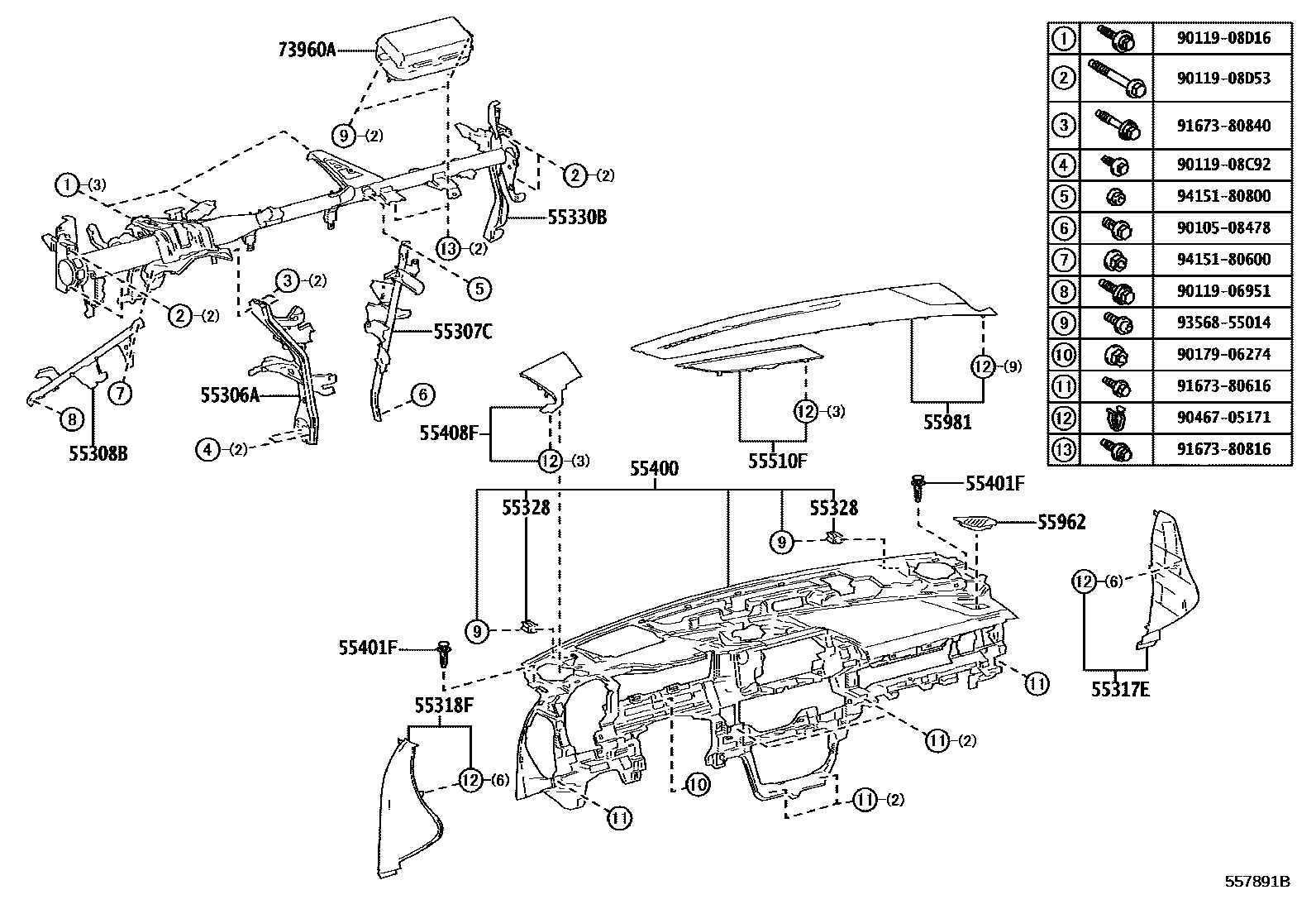 5501 — INSTRUMENT PANEL & GLOVE COMPARTMENT