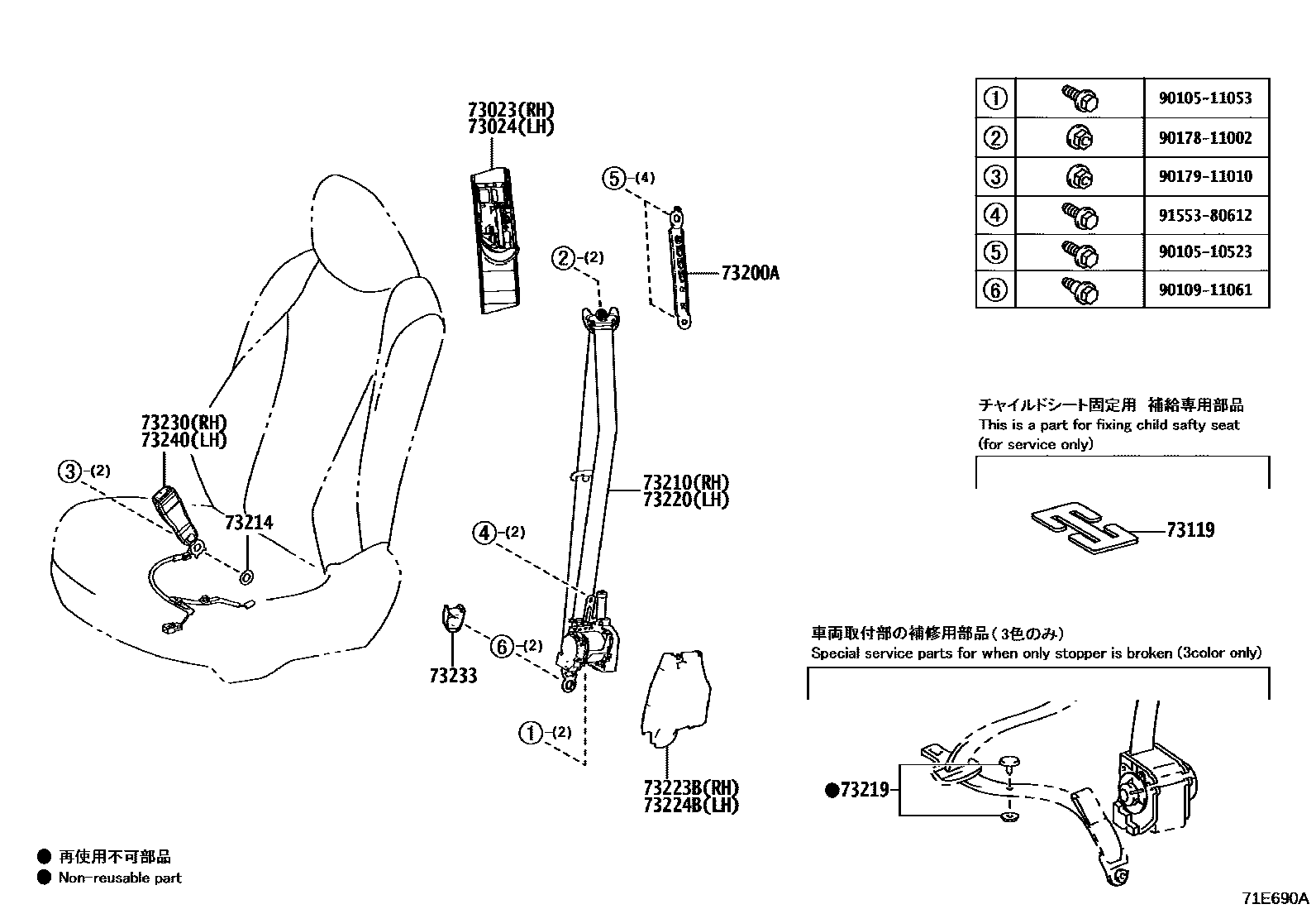 7104 — SEAT BELT & CHILD RESTRAINT SEAT