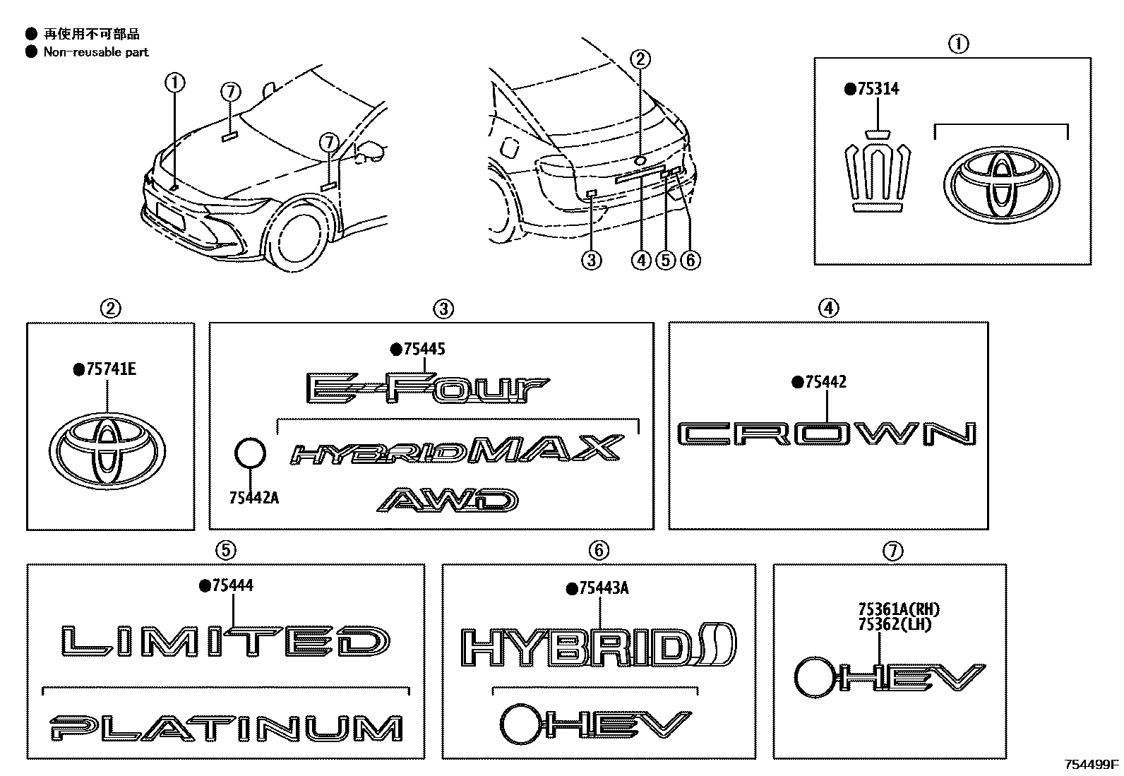 7501 — EMBLEM & NAME PLATE (EXTERIOR & INTERIOR)