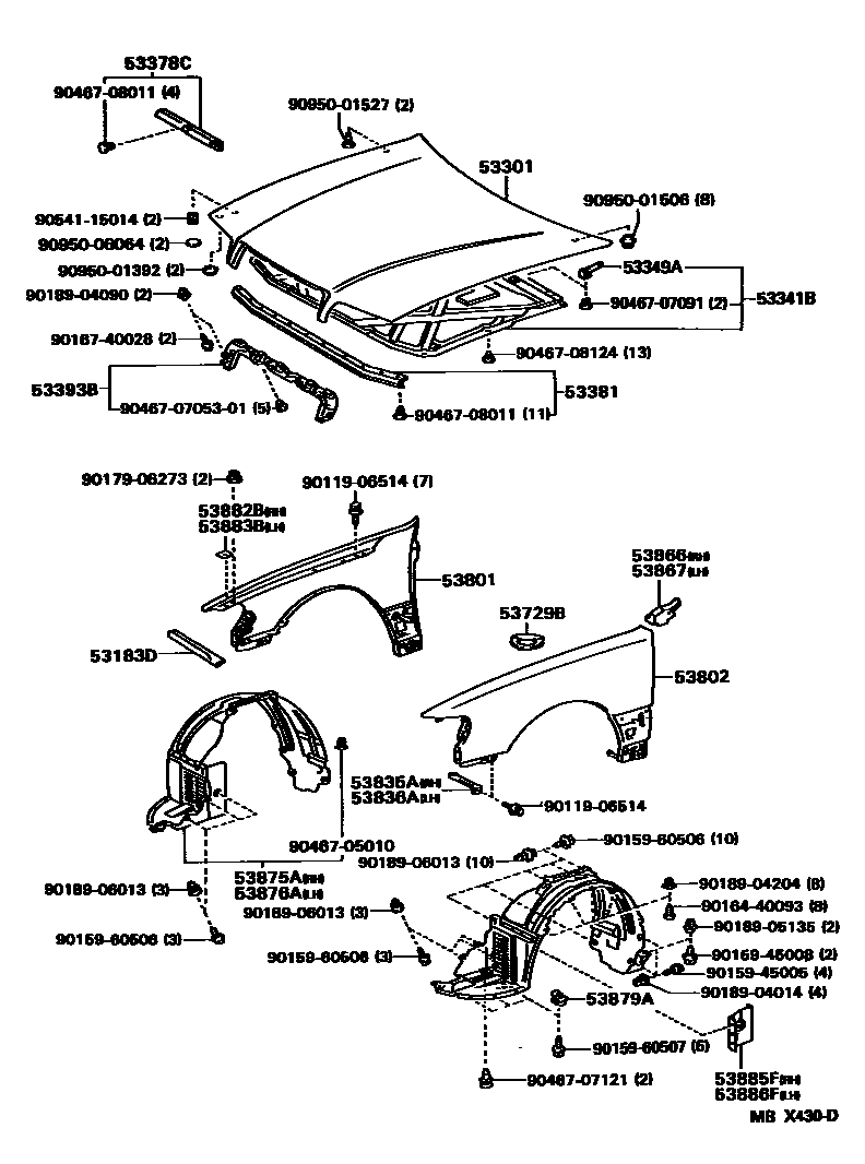 5302 — HOOD & FRONT FENDER