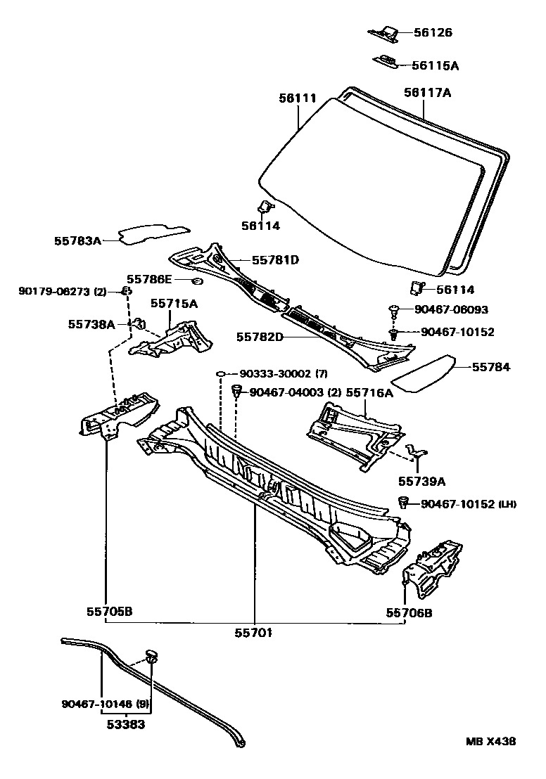 5503 — COWL PANEL & WINDSHIELD GLASS