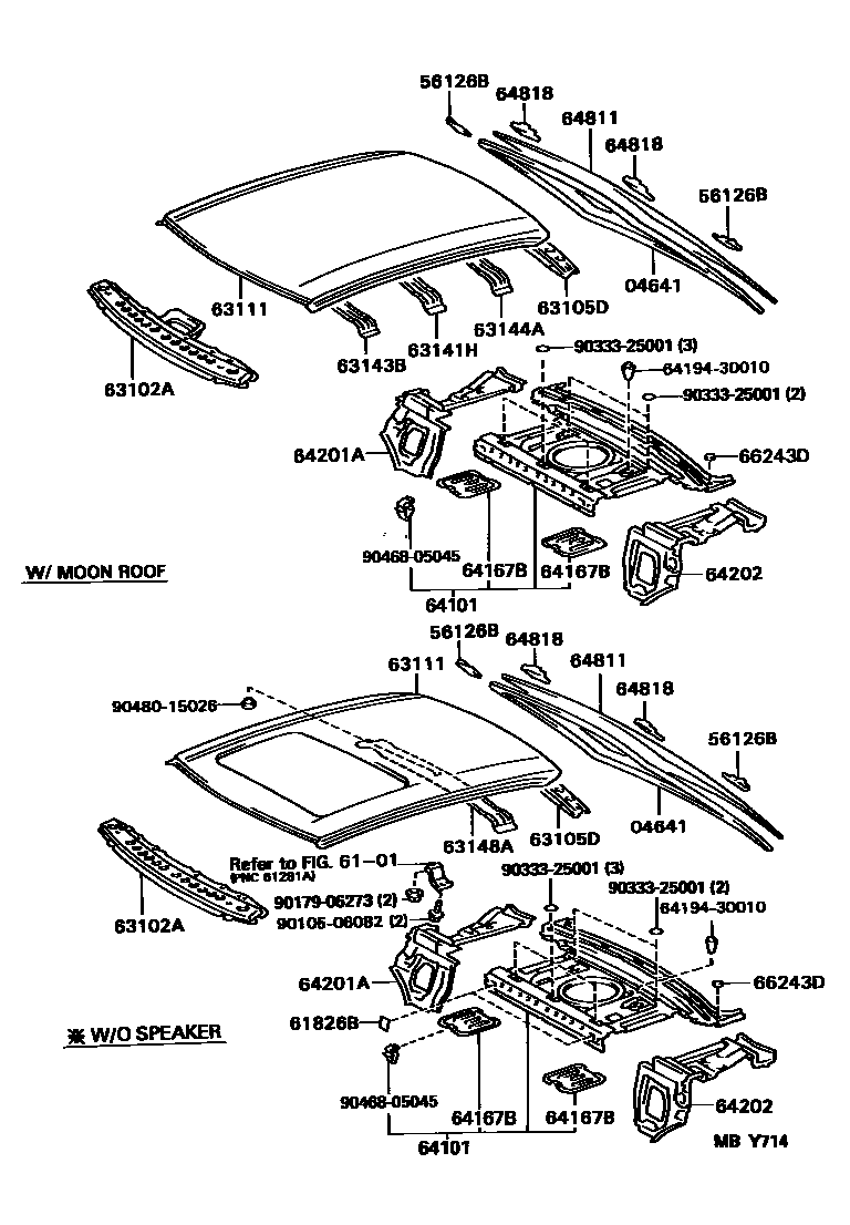 6104 — ROOF PANEL & BACK WINDOW GLASS