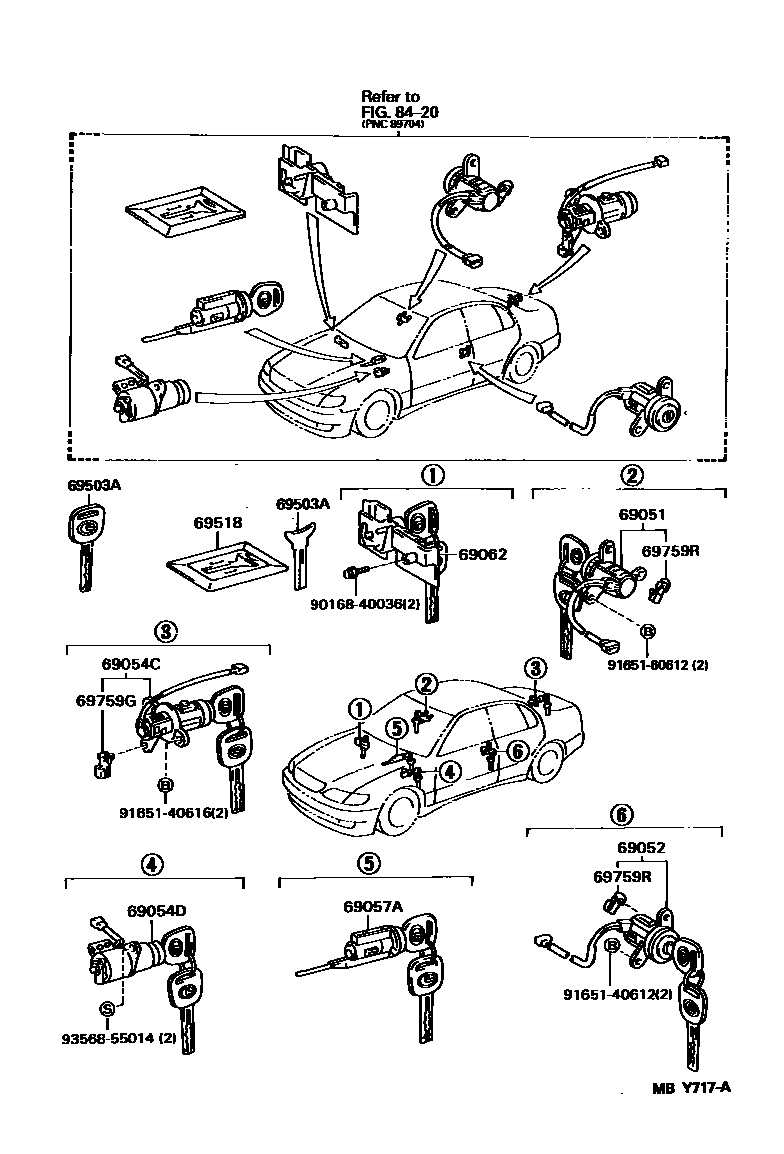 6712 — LOCK CYLINDER SET