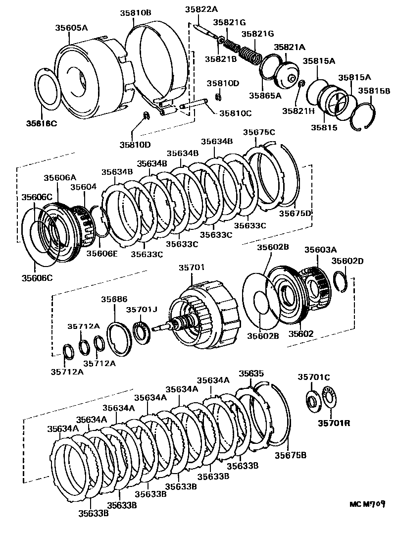 3507 — BRAKE BAND & MULTIPLE DISC CLUTCH (ATM)