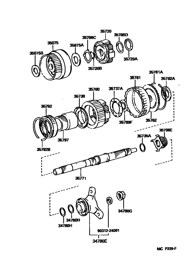 3510 — PLANETARY GEAR, REVERSE PISTON & COUNTER GEAR(ATM)
