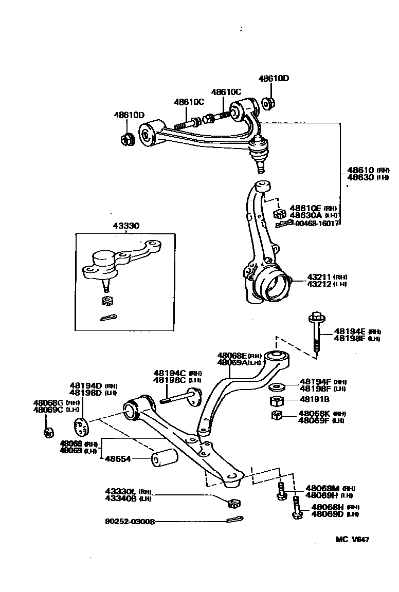 4802 — FRONT AXLE ARM & STEERING KNUCKLE