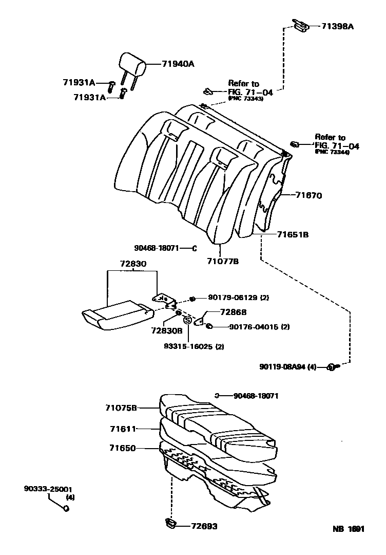 7102 — REAR SEAT & SEAT TRACK