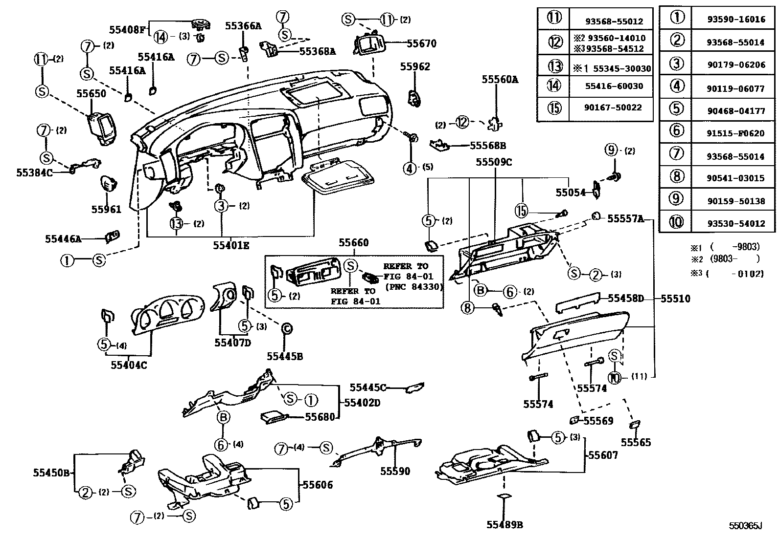 5501 — INSTRUMENT PANEL & GLOVE COMPARTMENT