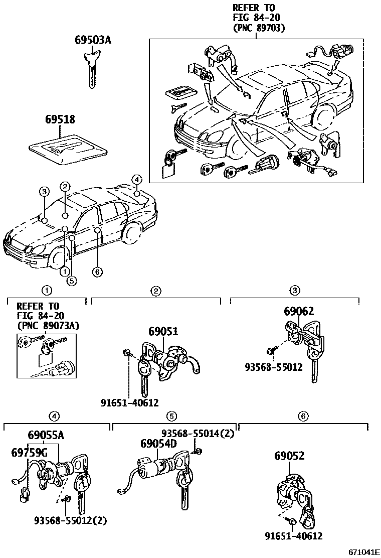 6712 — LOCK CYLINDER SET