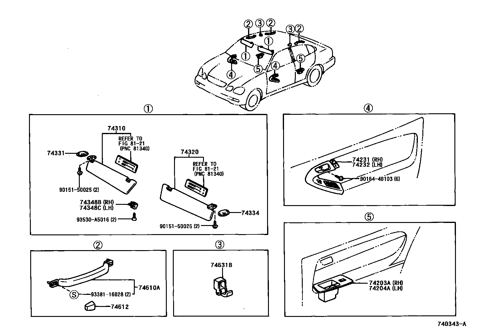 7401 — ARMREST & VISOR
