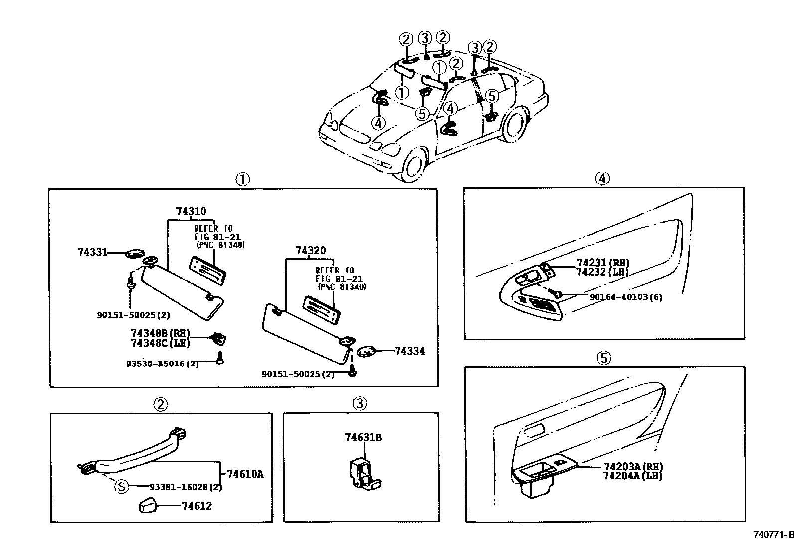 7401 — ARMREST & VISOR
