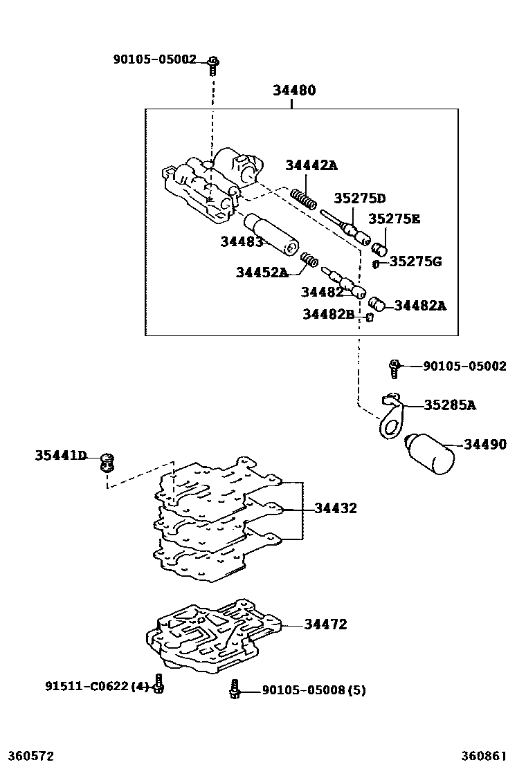 3615 — TRANSFER VALVE BODY & VALVE LEVER