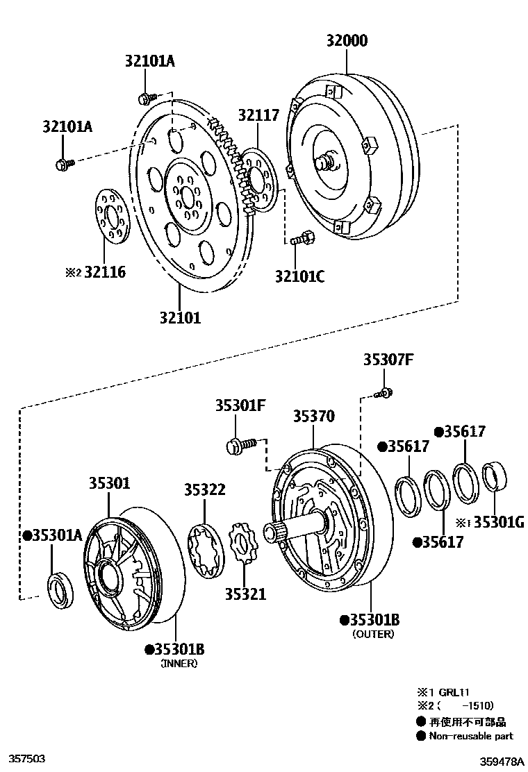 3502 — TORQUE CONVERTER, FRONT OIL PUMP & CHAIN (ATM)