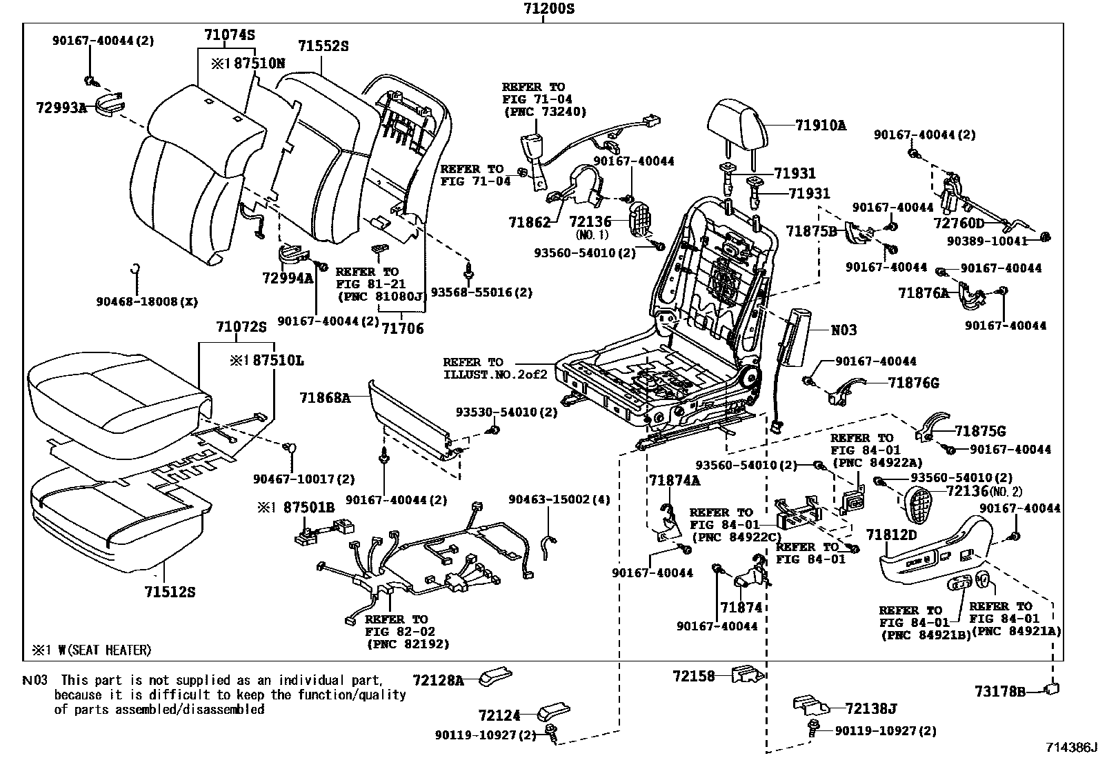 7101 — FRONT SEAT & SEAT TRACK