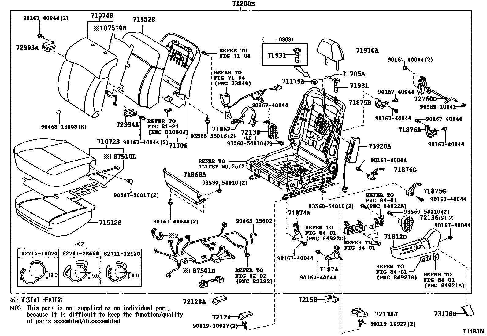 7101 — FRONT SEAT & SEAT TRACK