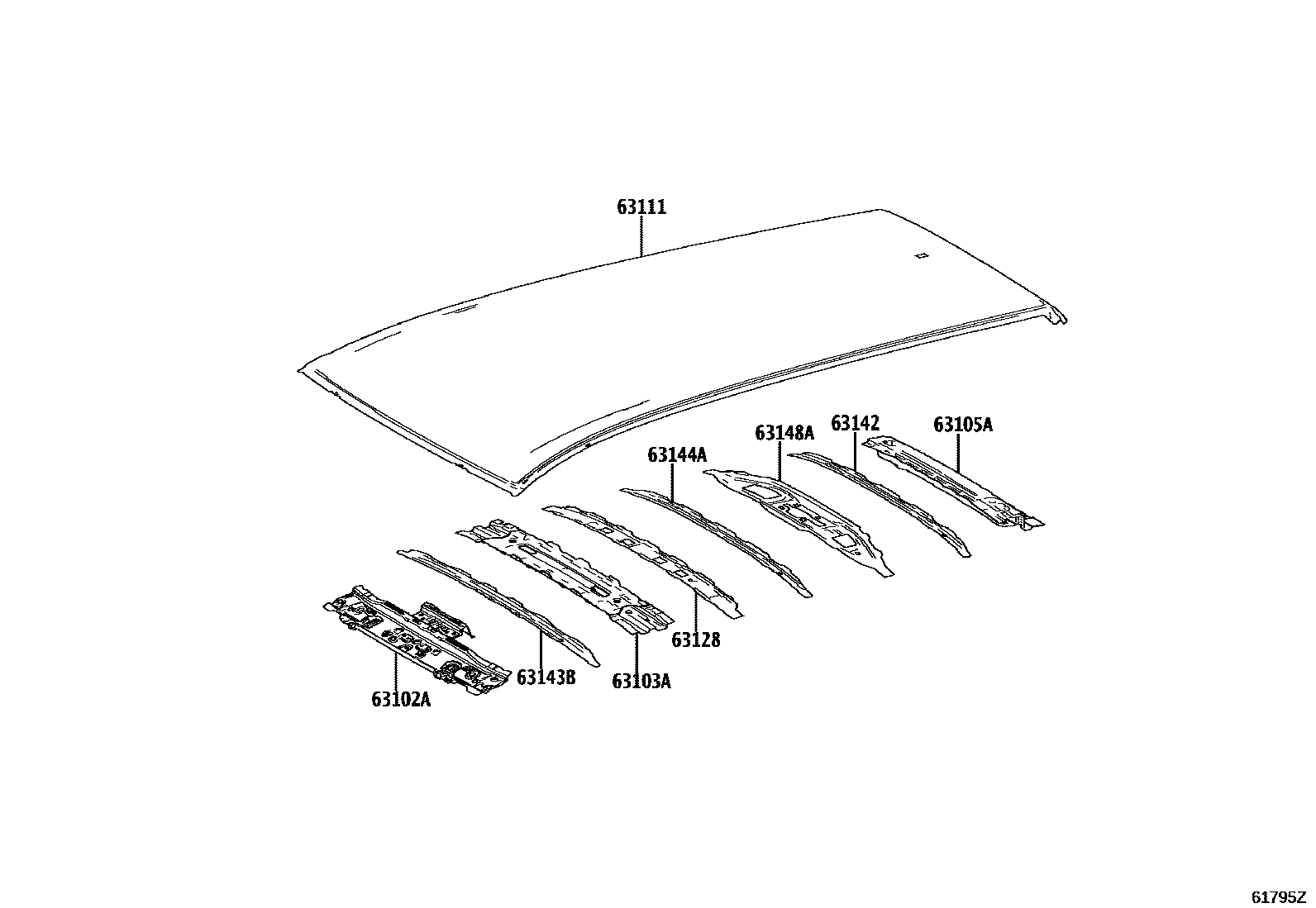 6104 — ROOF PANEL & BACK WINDOW GLASS