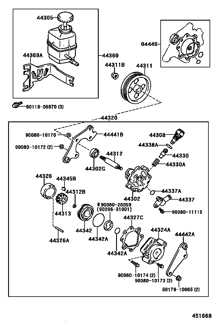 4502 — VANE PUMP & RESERVOIR (POWER STEERING)
