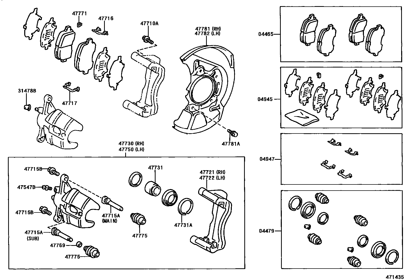 4705 — FRONT DISC BRAKE CALIPER & DUST COVER