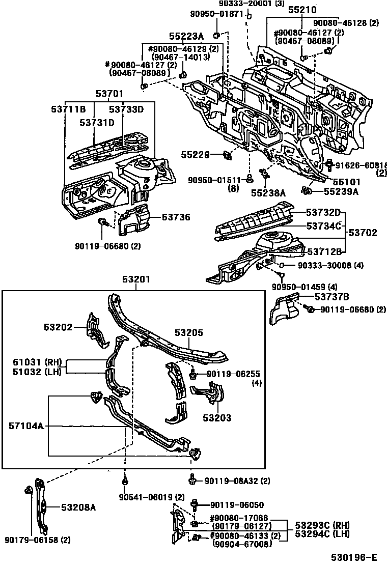 5304 — FRONT FENDER APRON & DASH PANEL