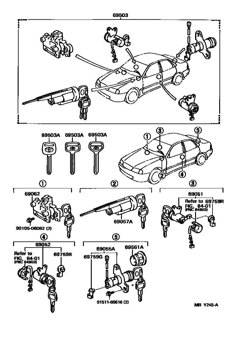 6712 — LOCK CYLINDER SET