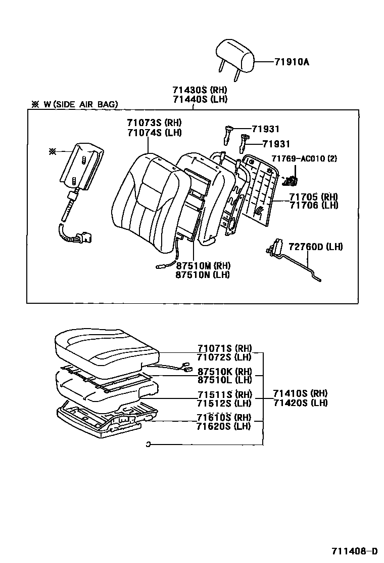 7101 — FRONT SEAT & SEAT TRACK
