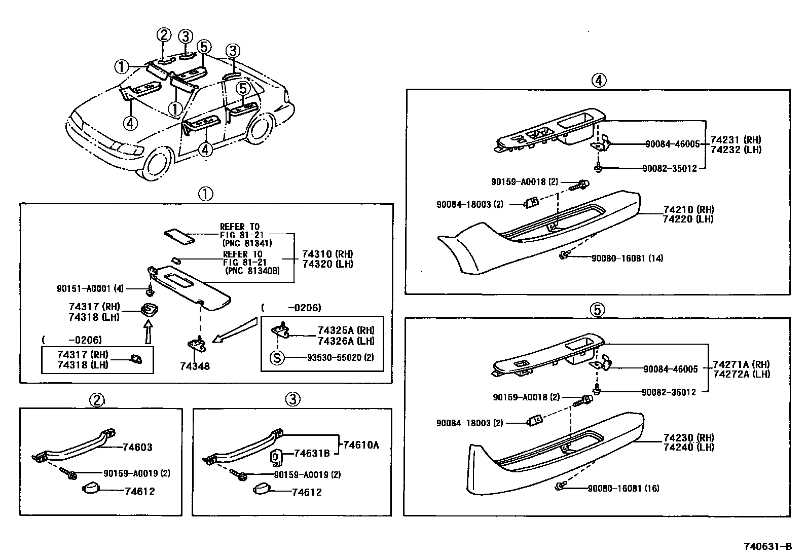 7401 — ARMREST & VISOR