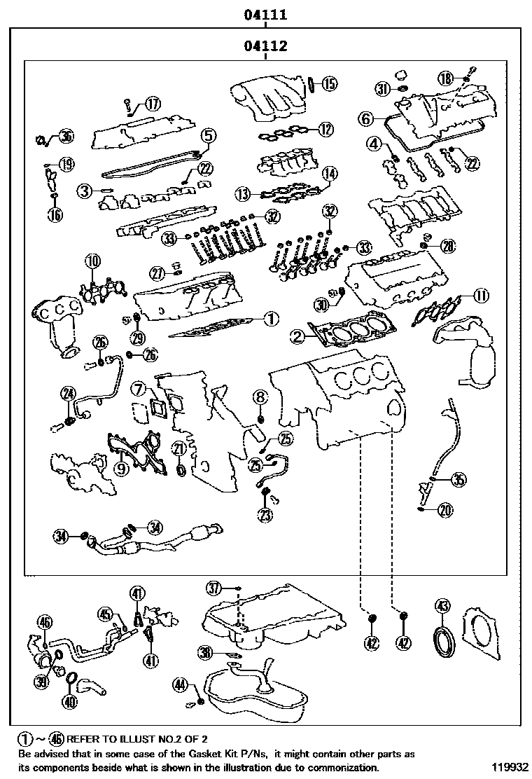 1103 — ENGINE OVERHAUL GASKET KIT