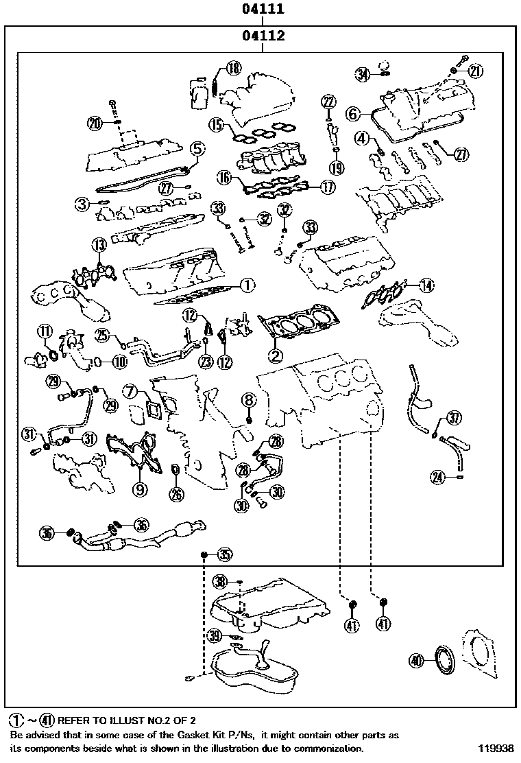 1103 — ENGINE OVERHAUL GASKET KIT