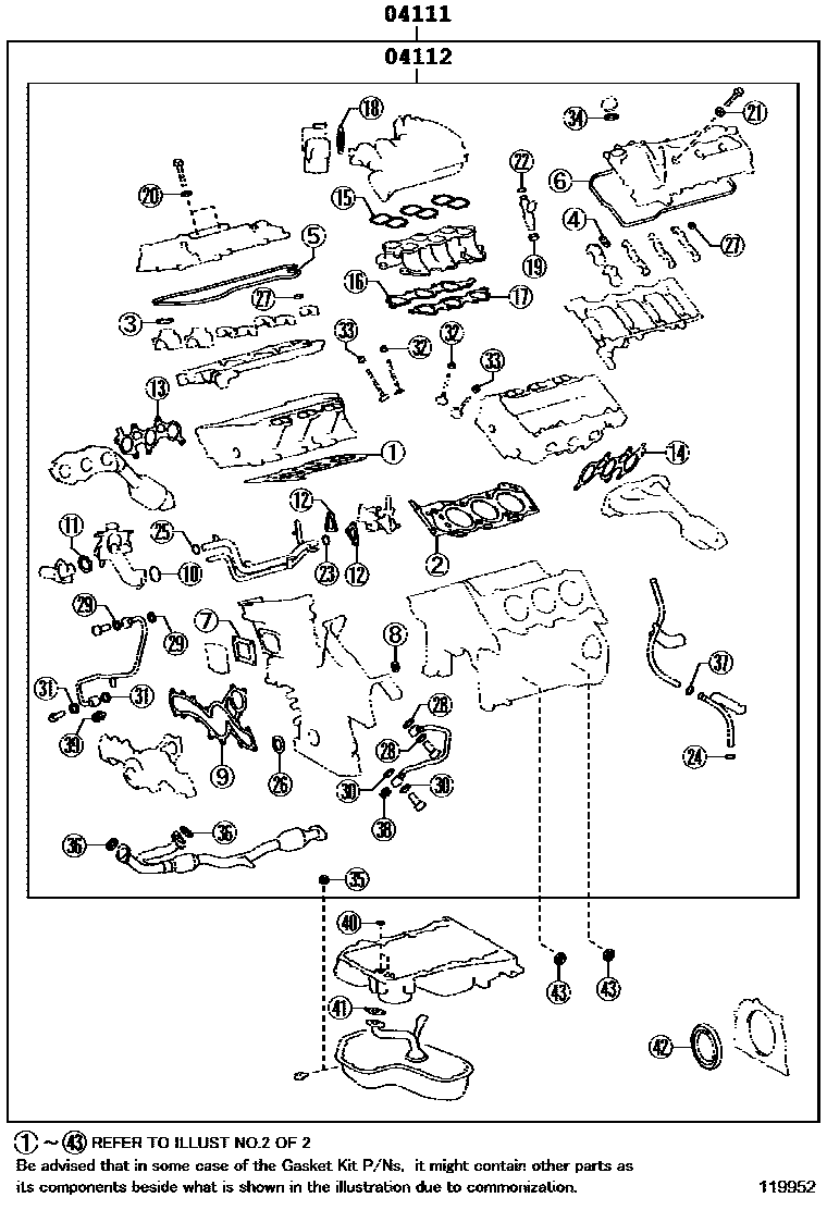 1103 — ENGINE OVERHAUL GASKET KIT