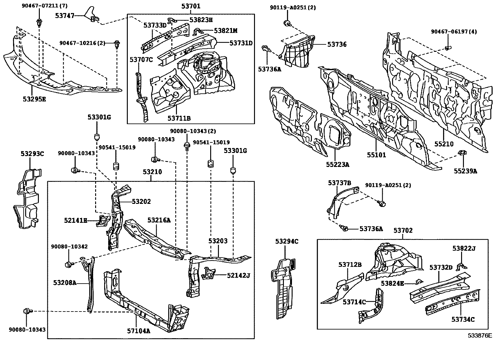 5304 — FRONT FENDER APRON & DASH PANEL