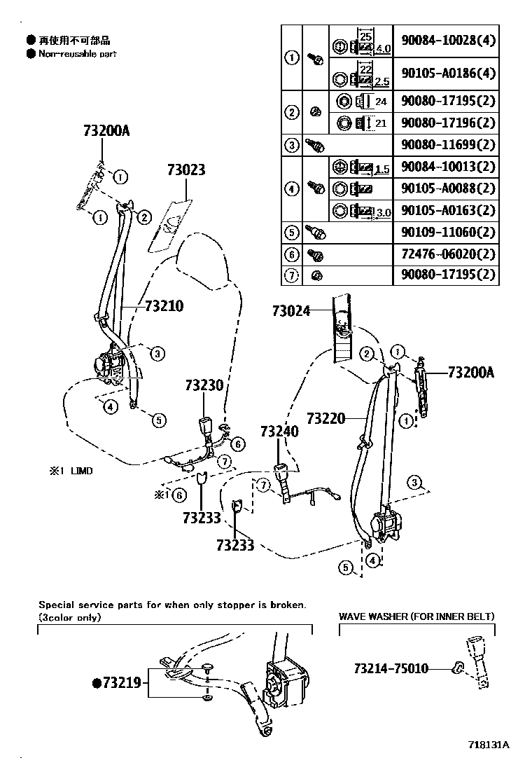 7104 — SEAT BELT & CHILD RESTRAINT SEAT