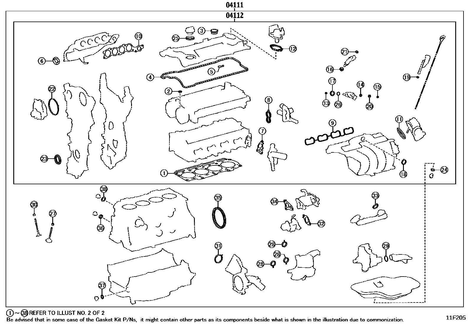 1103 — ENGINE OVERHAUL GASKET KIT