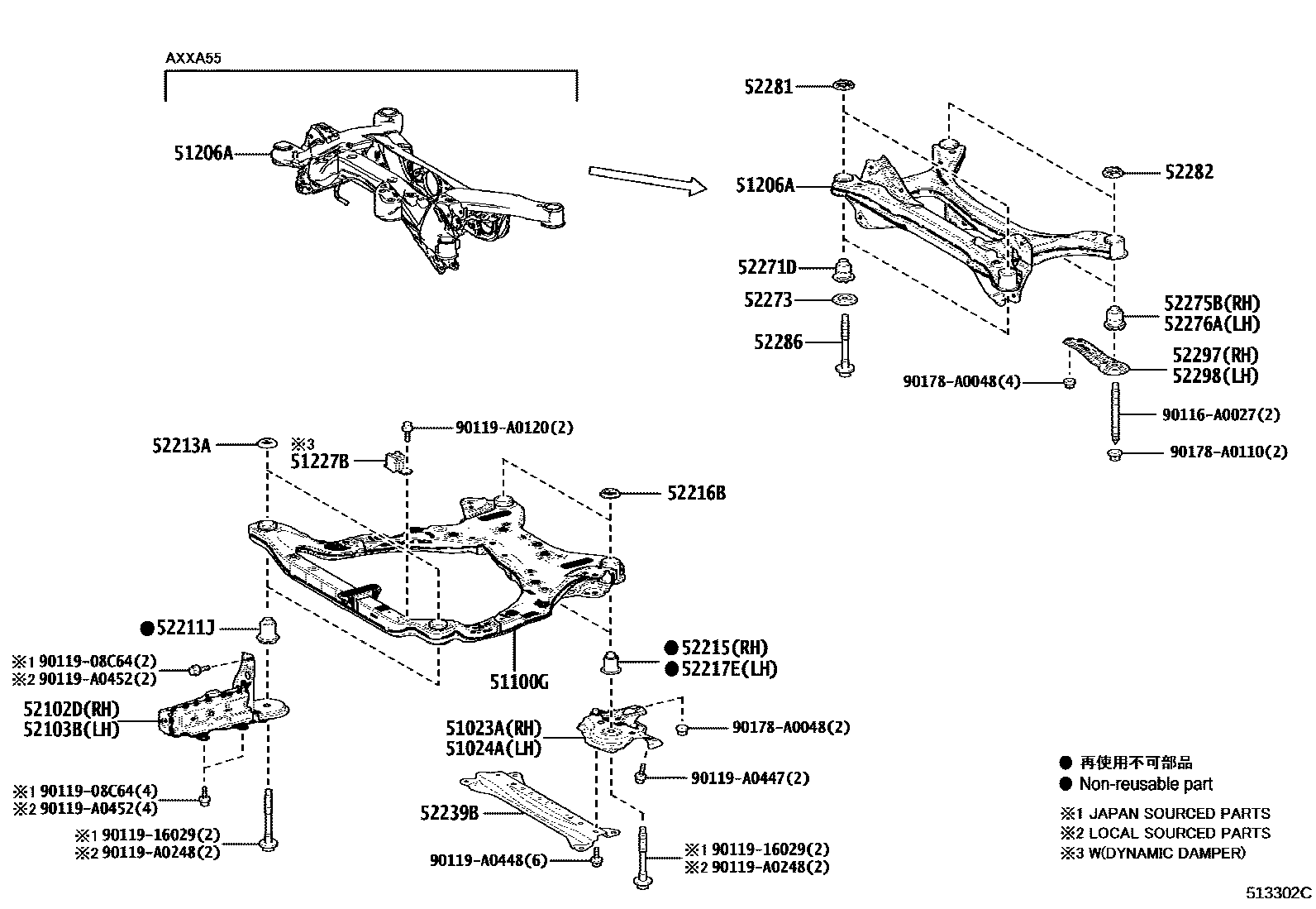 5102 — SUSPENSION CROSSMEMBER & UNDER COVER