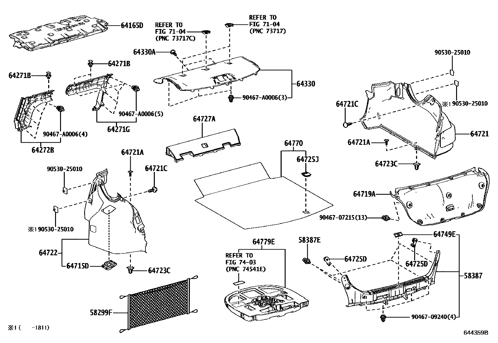 6403 — PACKAGE TRAY PANEL & LUGGAGE COMPARTMENT MAT