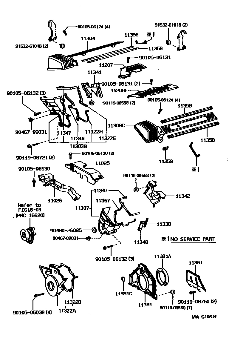 1106 — TIMING GEAR COVER & REAR END PLATE
