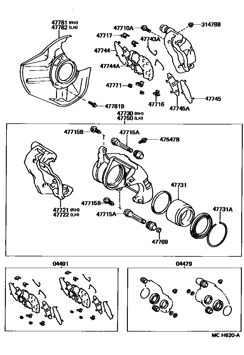 4705 — FRONT DISC BRAKE CALIPER & DUST COVER