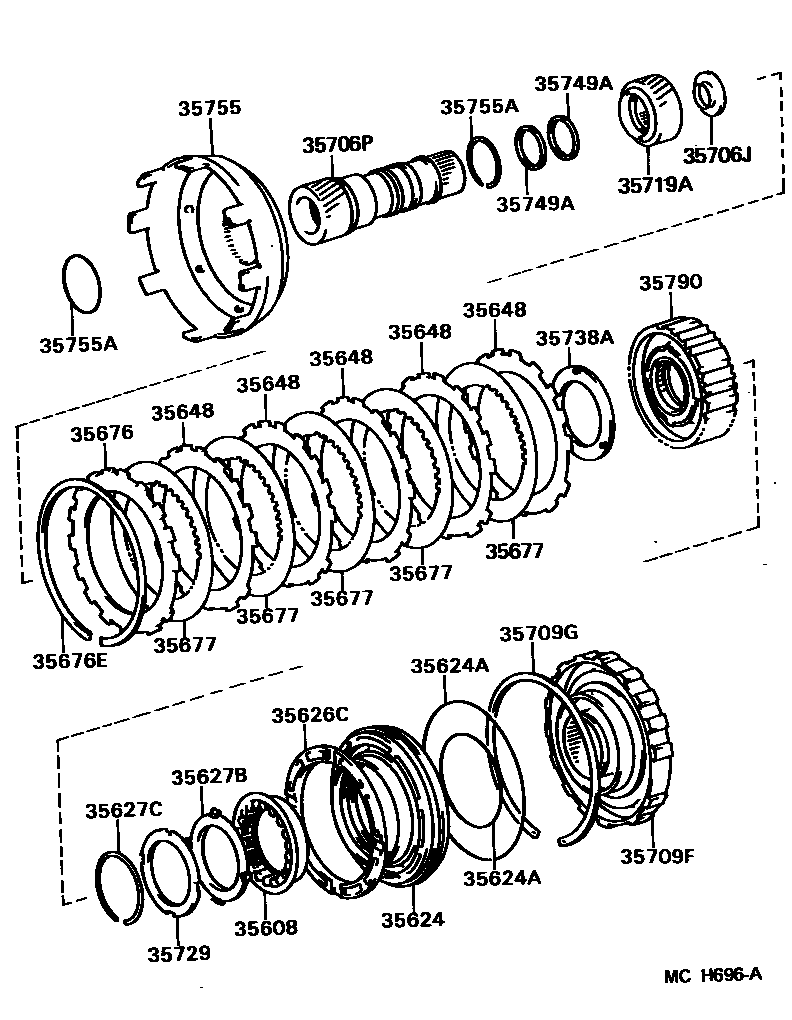 3508 — CENTER SUPPORT & PLANETARY SUN GEAR (ATM)