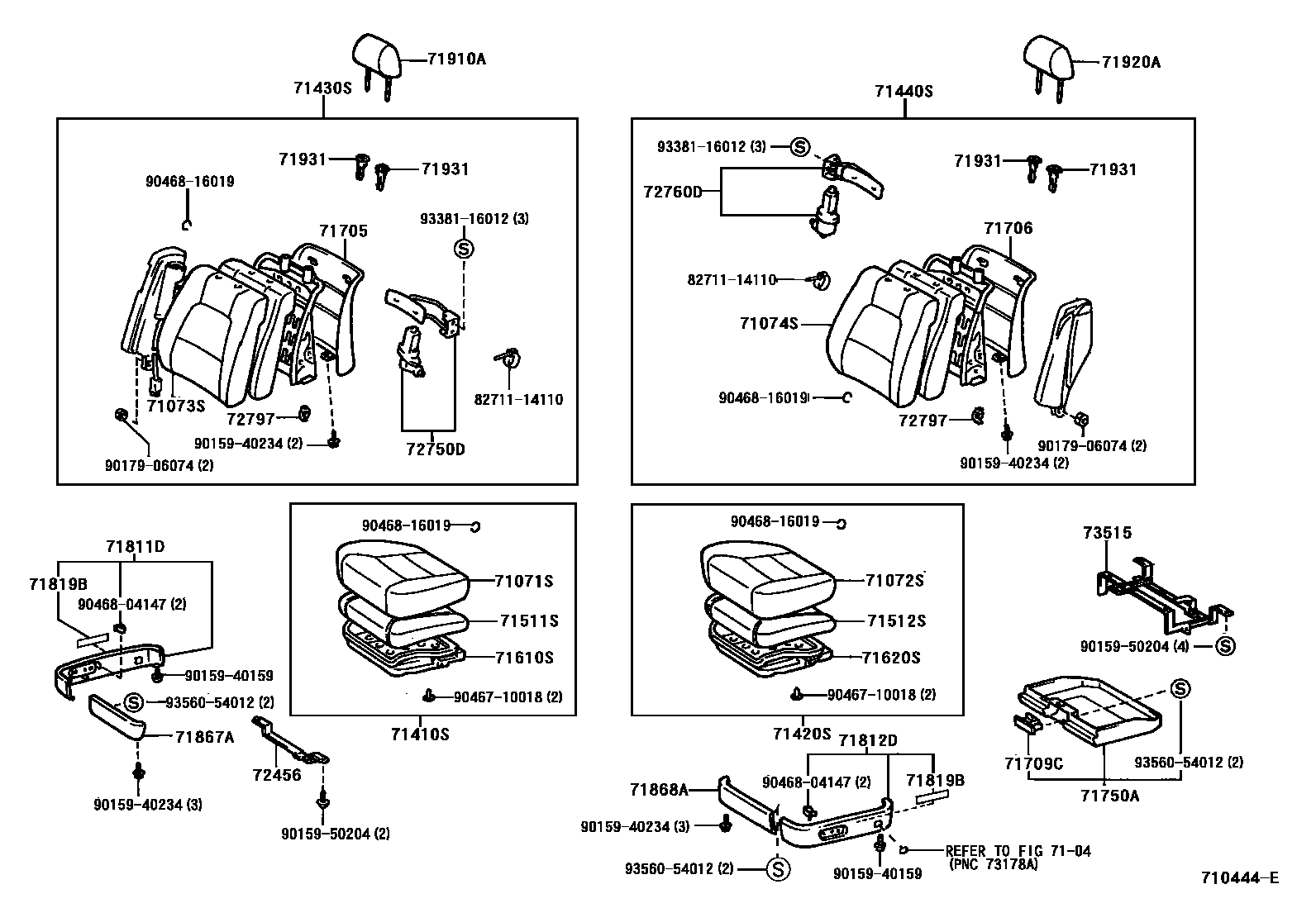 7101 — FRONT SEAT & SEAT TRACK