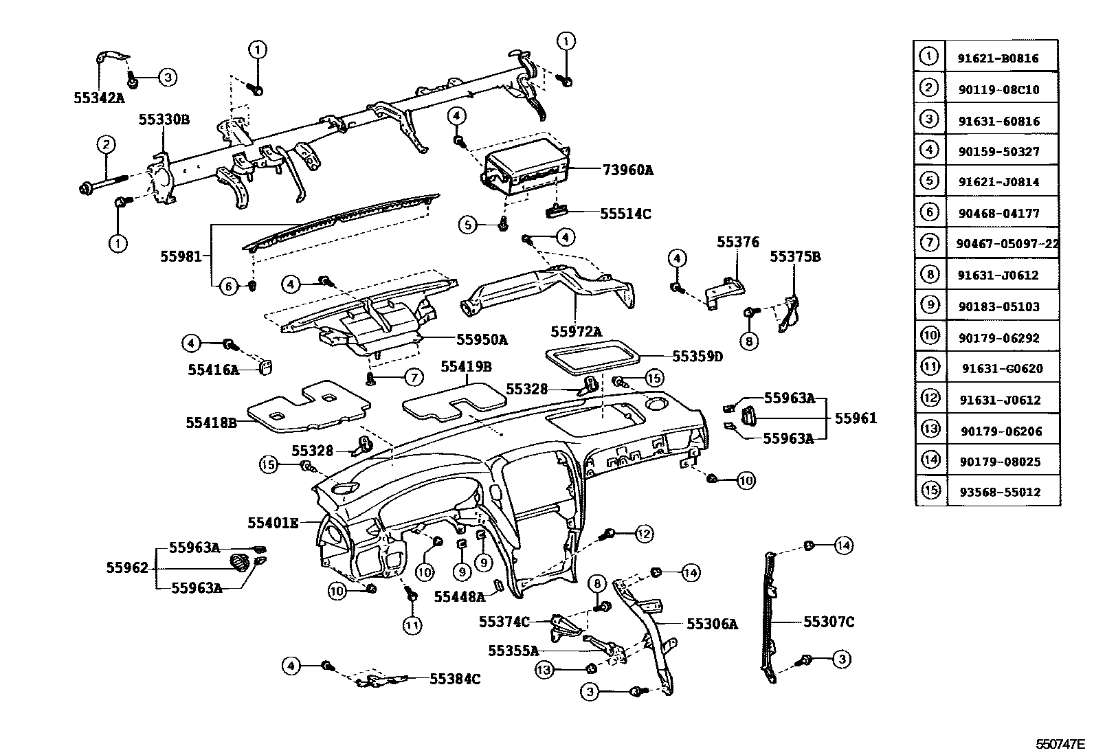 5501 — INSTRUMENT PANEL & GLOVE COMPARTMENT