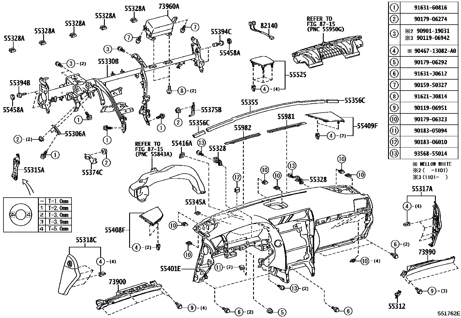 5501 — INSTRUMENT PANEL & GLOVE COMPARTMENT
