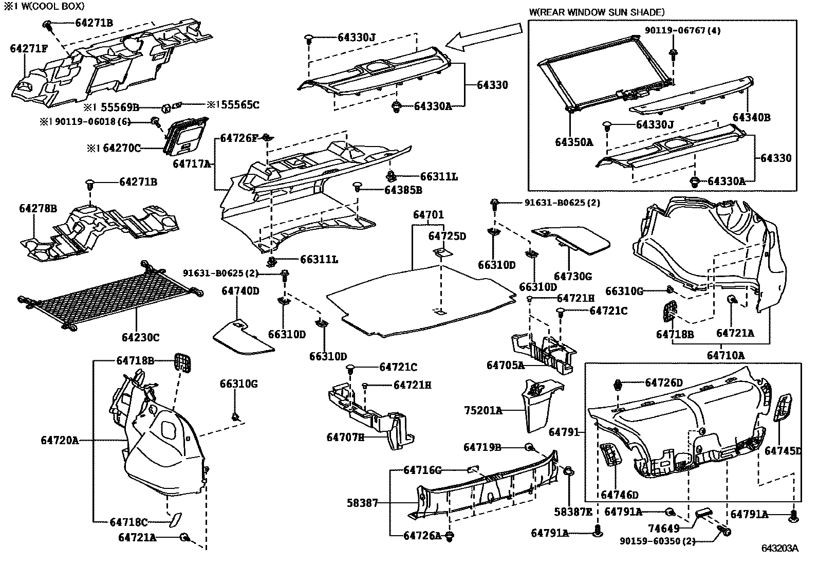 6403 — PACKAGE TRAY PANEL & LUGGAGE COMPARTMENT MAT