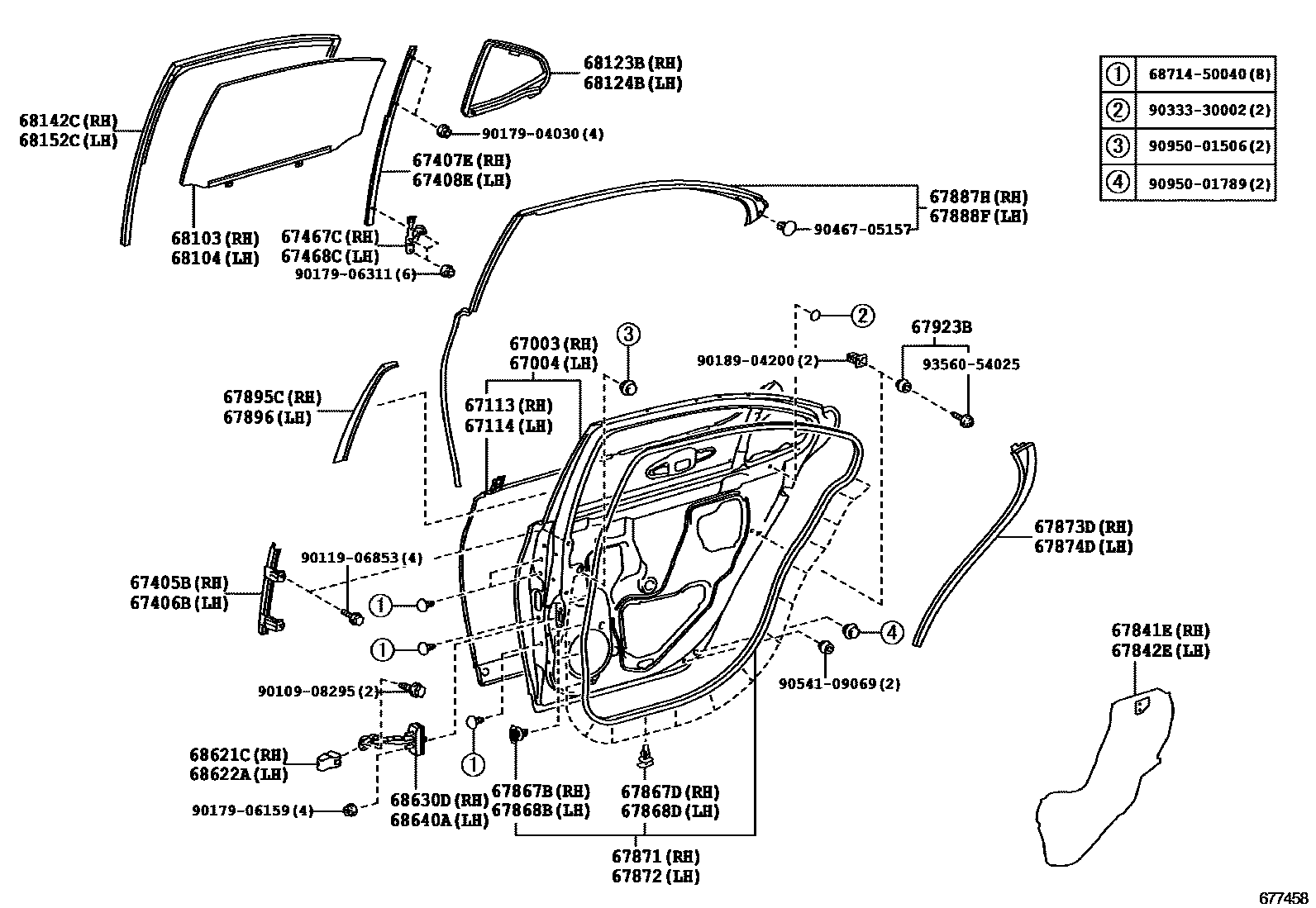 6705 — REAR DOOR PANEL & GLASS
