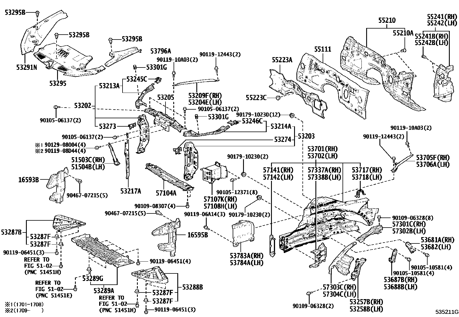 5304 — FRONT FENDER APRON & DASH PANEL