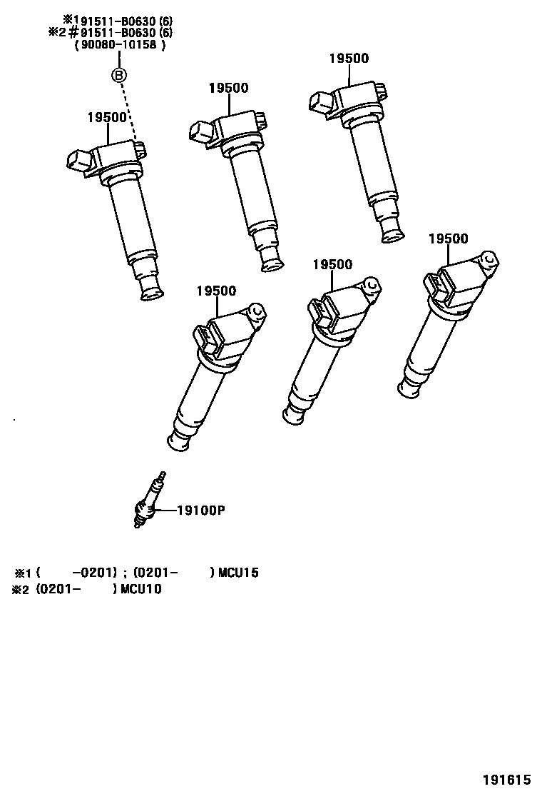 1901 — IGNITION COIL & SPARK PLUG / GLOW PLUG