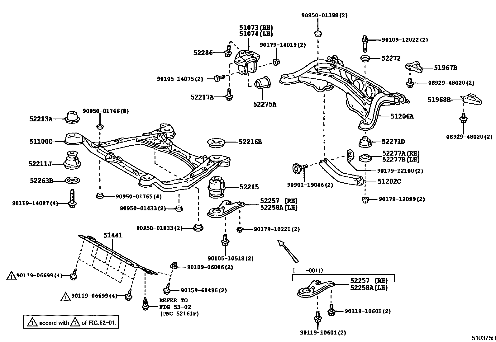 5102 — SUSPENSION CROSSMEMBER & UNDER COVER