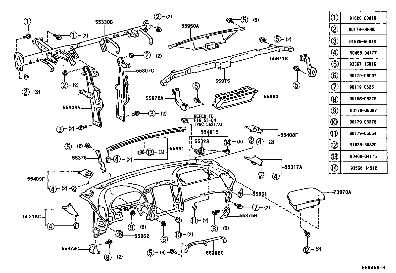 5501 — INSTRUMENT PANEL & GLOVE COMPARTMENT