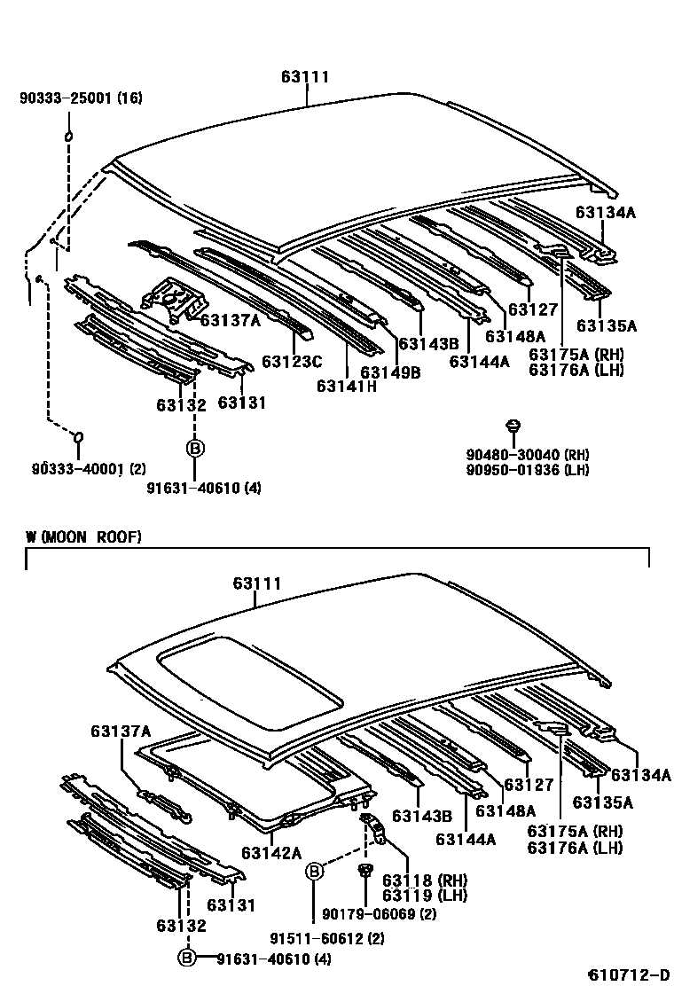 6104 — ROOF PANEL & BACK WINDOW GLASS