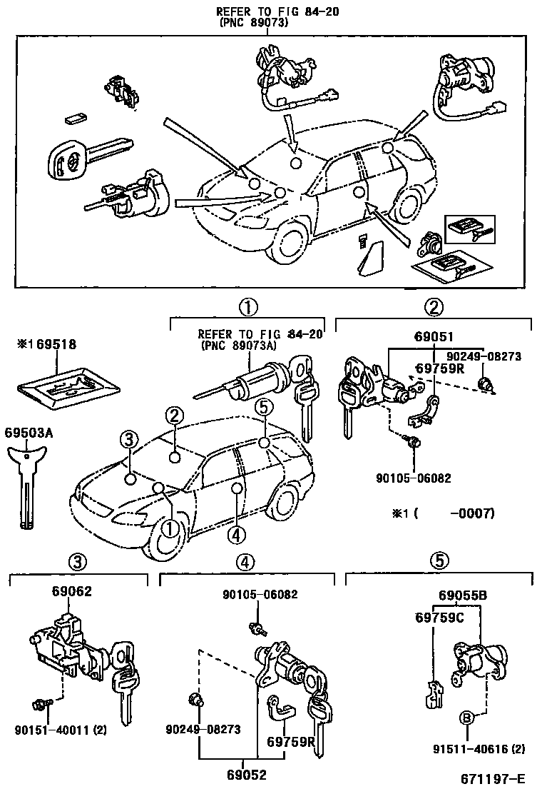 6712 — LOCK CYLINDER SET